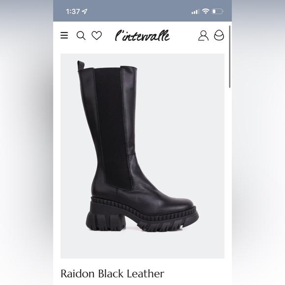 L’intervalle Raidon Black Leather Boots - Picture 2 of 7